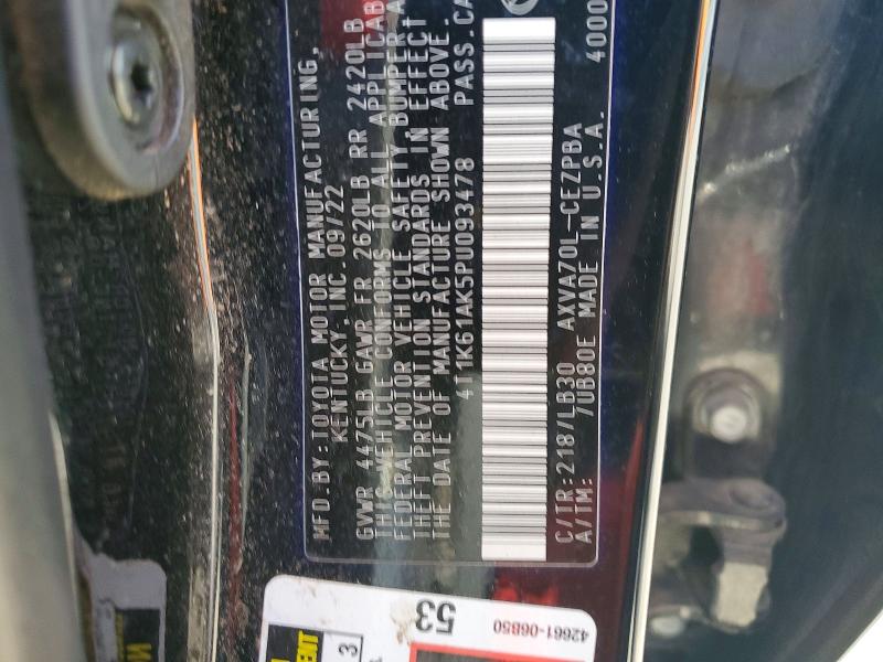 53093376 :رقم المزاد ، 4T1K61AK5PU093478 vin ، 2023 Toyota Camry مزاد بيع