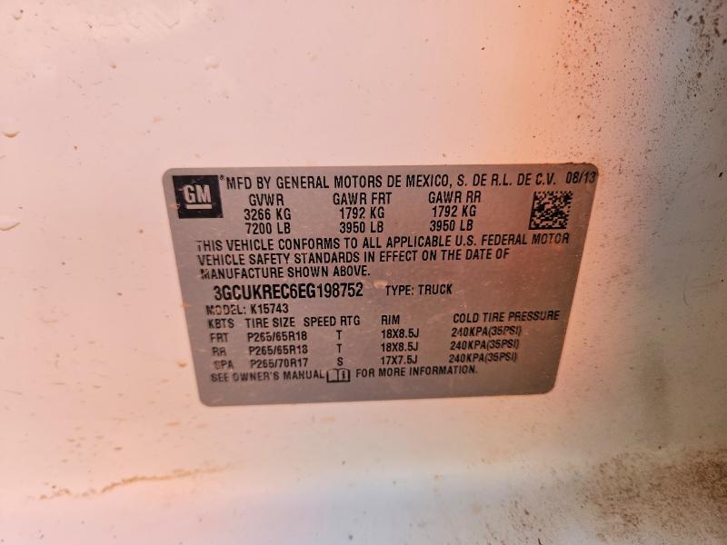 54354826 :رقم المزاد ، 3GCUKREC6EG198752 vin ، 2014 Chevrolet Silverado مزاد بيع