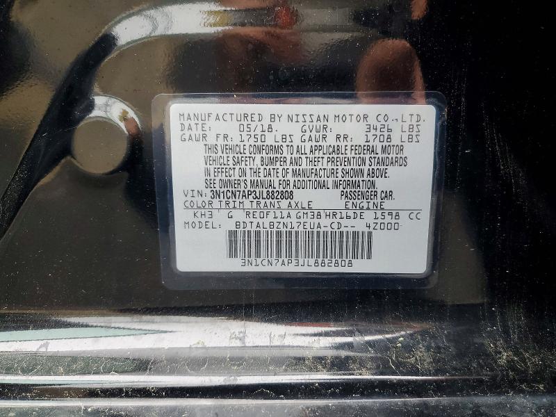 Aukcja sprzedaży 2018 Nissan Versa, vin: 3N1CN7AP3JL882808, numer aukcji: 54694426