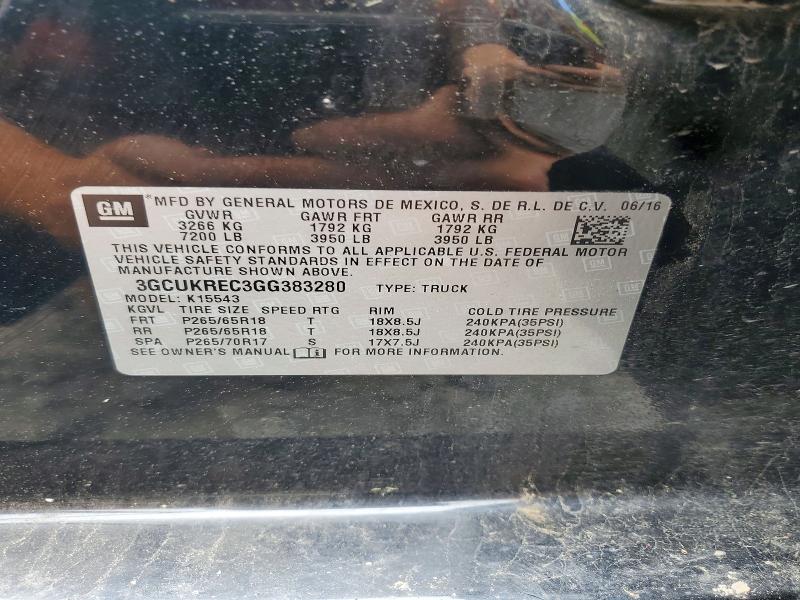 Продажа на аукционе авто 2016 Chevrolet Silverado, vin: 3GCUKREC3GG383280, номер лота: 54622856