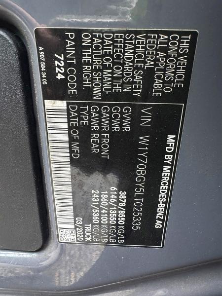 Aukcja sprzedaży 2020 Mercedes-benz Sprinter, vin: W1Y70BGY5LT025335, numer aukcji: 55461406