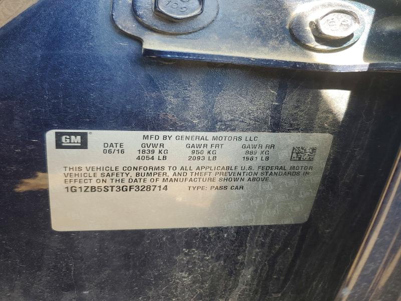 2016 Chevrolet Malibu მანქანა იყიდება აუქციონზე, vin: 1G1ZB5ST3GF328714, აუქციონის ნომერი: 52683726