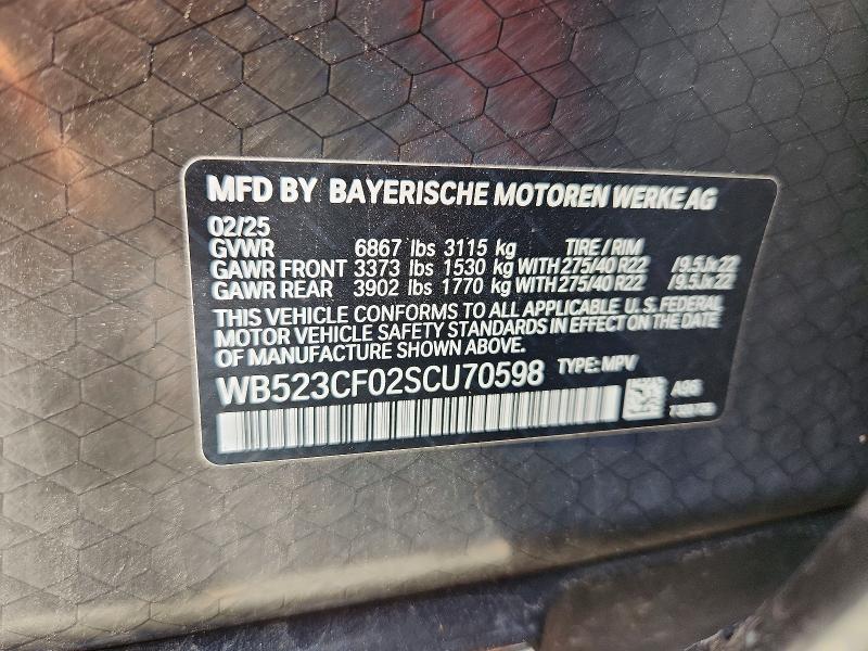 Продаж на аукціоні авто 2025 Bmw Ix, vin: WB523CF02SCU70598, номер лоту: 53263176