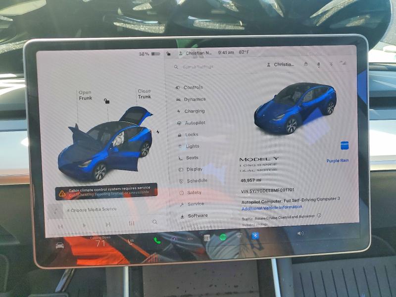 Продаж на аукціоні авто 2021 Tesla Model Y, vin: 5YJYGDEE8MF091701, номер лоту: 52938816