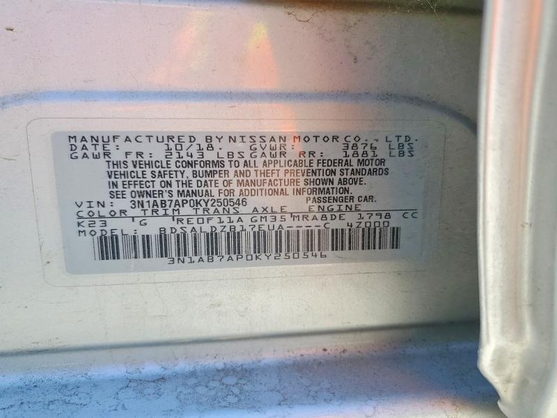 Aukcja sprzedaży 2019 Nissan Sentra, vin: 3N1AB7AP0KY250546, numer aukcji: 53192966