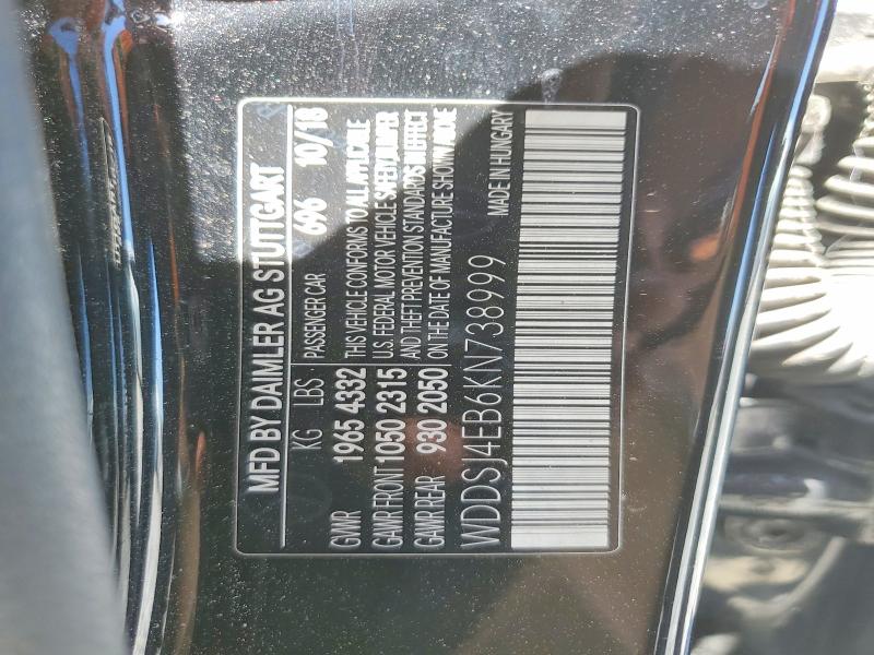 53529246 :رقم المزاد ، WDDSJ4EB6KN738999 vin ، 2019 Mercedes-benz Cla مزاد بيع