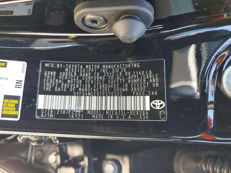 Продаж на аукціоні авто 2026 Toyota Corolla, vin: 5YFS4MCEXTP276322, номер лоту: 55004536