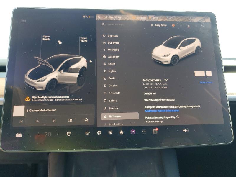 52074326 :رقم المزاد ، 7SAYGDEE7PF598452 vin ، 2023 Tesla Model Y مزاد بيع
