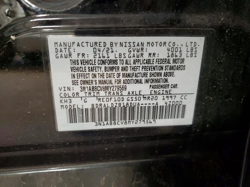 Продаж на аукціоні авто 2021 Nissan Sentra, vin: 3N1AB8CV8MY279569, номер лоту: 52930346