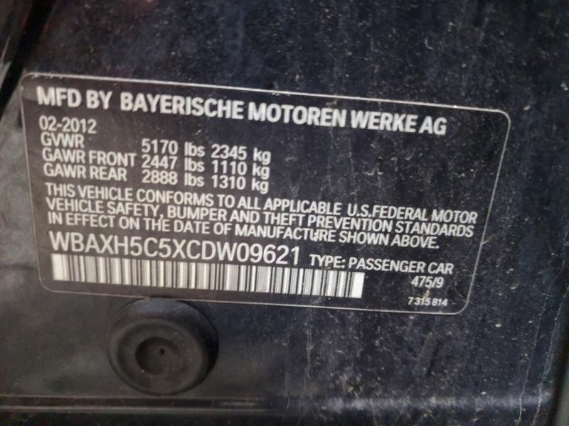 54224966 :رقم المزاد ، WBAXH5C5XCDW09621 vin ، 2012 Bmw 528 مزاد بيع