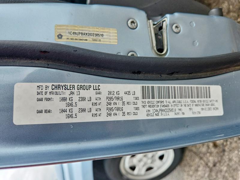 Продаж на аукціоні авто 2013 Jeep Patriot, vin: 1C4NJPBAXDD250510, номер лоту: 54266776