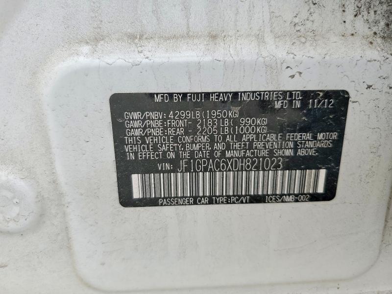 53574886 :رقم المزاد ، JF1GPAC6XDH821023 vin ، 2013 Subaru Impreza مزاد بيع
