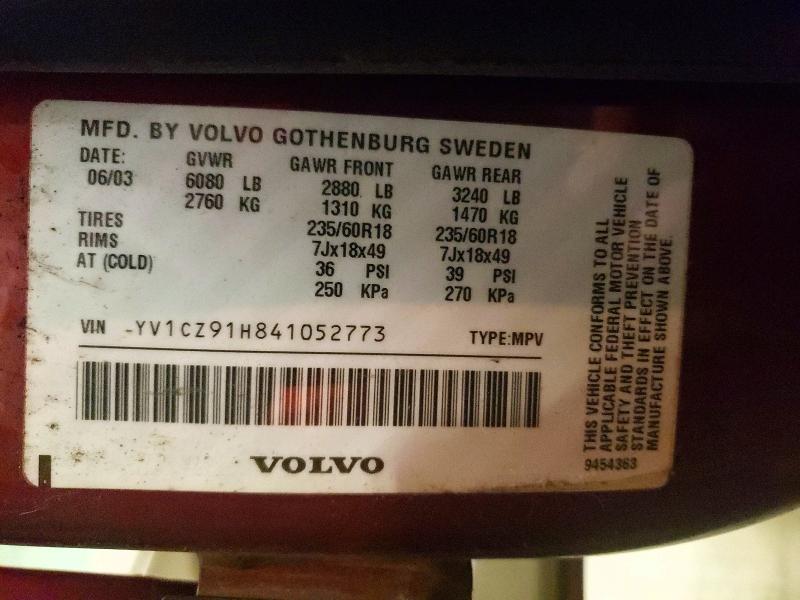 Aukcja sprzedaży 2004 Volvo Xc90, vin: YV1CZ91H841052773, numer aukcji: 52700436