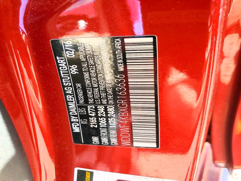 Aukcja sprzedaży 2016 Mercedes-benz C, vin: WDDWF4KBXGR163636, numer aukcji: 53580206
