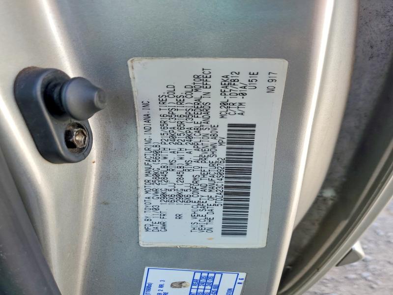 Aukcja sprzedaży 2004 Toyota Sienna, vin: 5TDZA23C14S092762, numer aukcji: 52081966