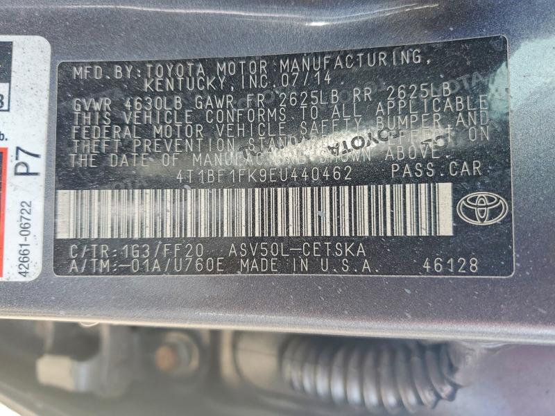 53170686 :رقم المزاد ، 4T1BF1FK9EU440462 vin ، 2014 Toyota Camry مزاد بيع