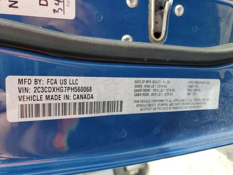 Продаж на аукціоні авто 2023 Dodge Charger, vin: 2C3CDXHG7PH560068, номер лоту: 52079296