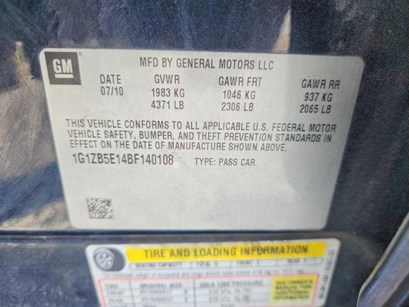 53471256 :رقم المزاد ، 1G1ZB5E14BF140108 vin ، 2011 Chevrolet Malibu مزاد بيع