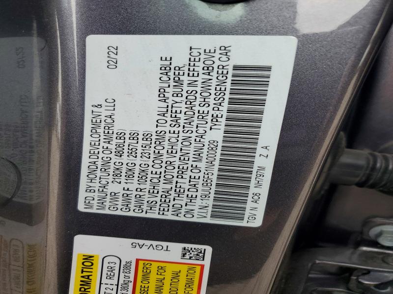 Продажа на аукционе авто 2022 Acura Tlx, vin: 19UUB5F51NA000829, номер лота: 51859486