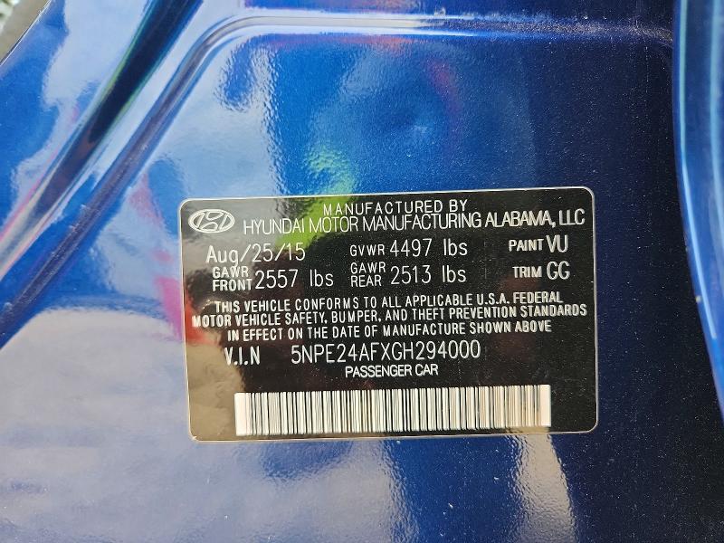 Aukcja sprzedaży 2016 Hyundai Sonata, vin: 5NPE24AFXGH294000, numer aukcji: 54666526