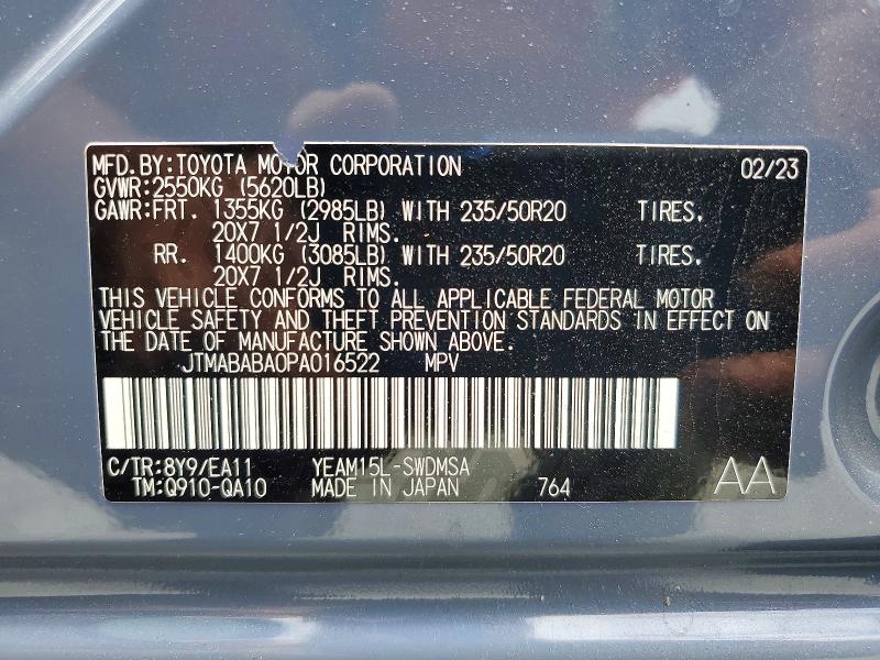 52930306 :رقم المزاد ، JTMABABA0PA016522 vin ، 2023 Subaru Solterra مزاد بيع