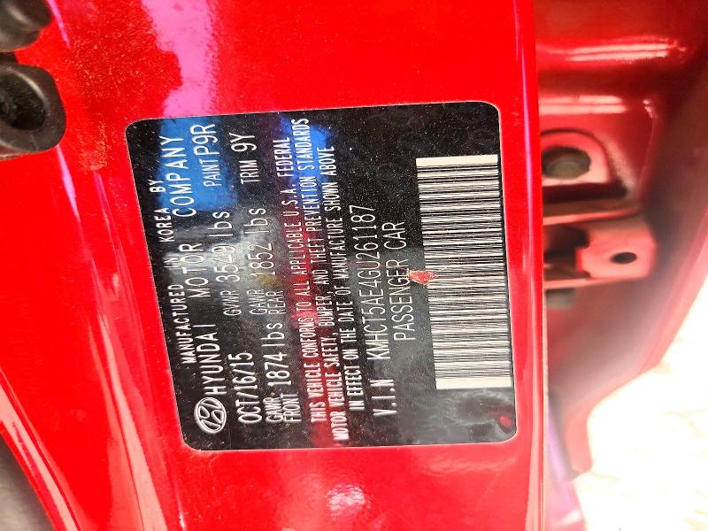 53405866 :رقم المزاد ، KMHCT5AE4GU261187 vin ، 2016 Hyundai Accent مزاد بيع