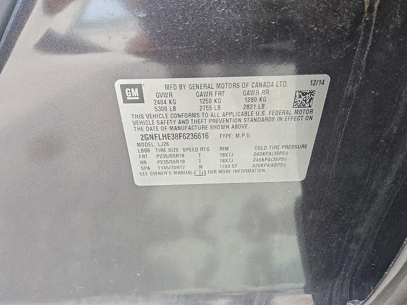 52927506 :رقم المزاد ، 2GNFLHE38F6236616 vin ، 2015 Chevrolet Equinox مزاد بيع