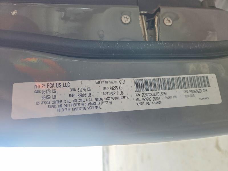 53093086 :رقم المزاد ، 2C3CDXGJ3JH319290 vin ، 2018 Dodge Charger مزاد بيع