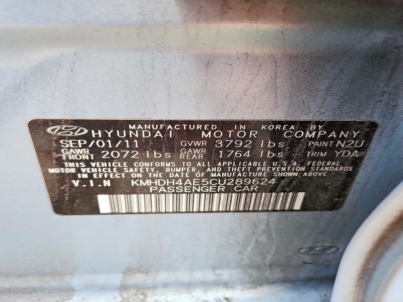 Продажа на аукционе авто 2012 Hyundai Elantra, vin: KMHDH4AE5CU289624, номер лота: 55350636