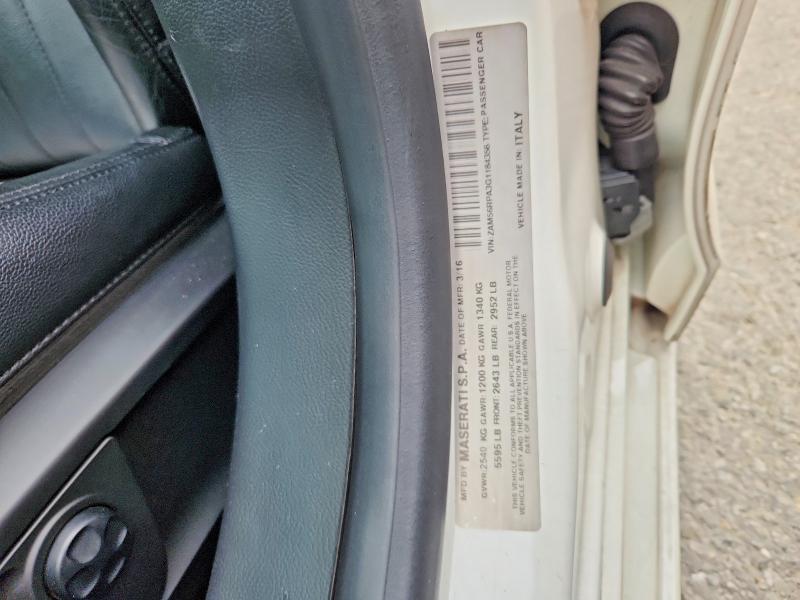 53658006 :رقم المزاد ، ZAM56RPA3G1184356 vin ، 2016 Maserati Quattroporte مزاد بيع
