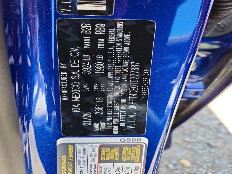 Aukcja sprzedaży 2026 Kia K4, vin: 3KPFT4DE0TE277337, numer aukcji: 55122896