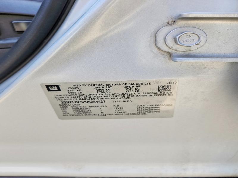 Продаж на аукціоні авто 2013 Chevrolet Equinox, vin: 2GNFLDE32D6384427, номер лоту: 54456676