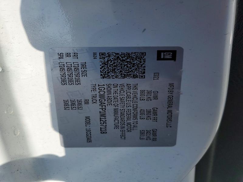 Продажа на аукционе авто 2021 Chevrolet Express G2500, vin: 1GCWGAFP1M1257118, номер лота: 53234546