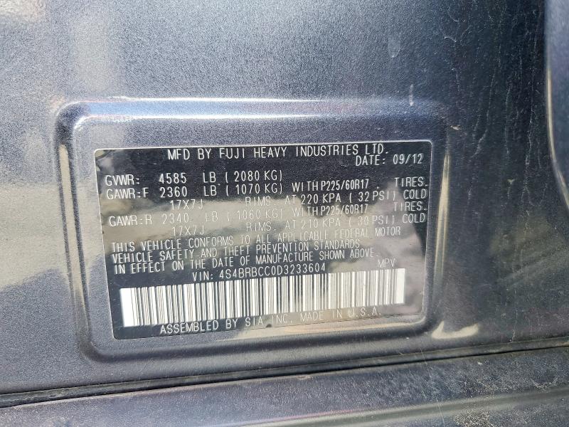Продажа на аукционе авто 2013 Subaru Outback, vin: 4S4BRBCC0D3233604, номер лота: 55031556