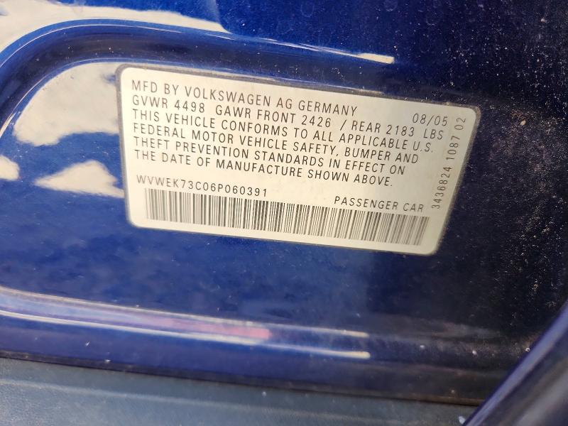 Продаж на аукціоні авто 2006 Volkswagen Passat, vin: WVWEK73C06P060391, номер лоту: 54207696