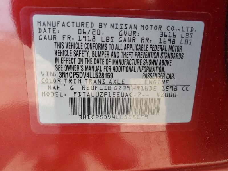 Aukcja sprzedaży 2020 Nissan Kicks, vin: 3N1CP5DV4LL528159, numer aukcji: 54483366