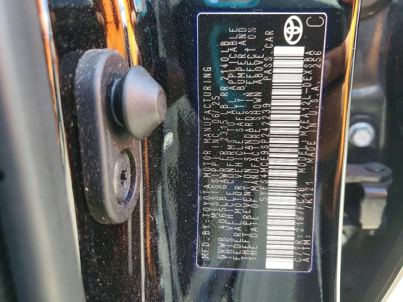 Aukcja sprzedaży 2025 Toyota Corolla, vin: 5YFS4MCE9SP242239, numer aukcji: 54522606