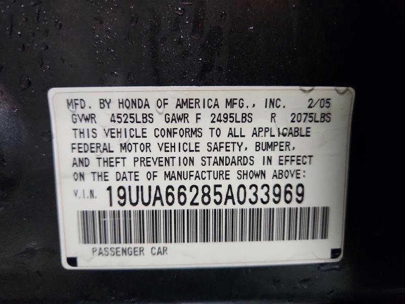 Aukcja sprzedaży 2005 Acura Tl, vin: 19UUA66285A033969, numer aukcji: 52532476