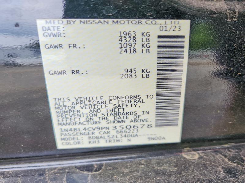 51844156 :رقم المزاد ، 1N4BL4CV9PN350678 vin ، 2023 Nissan Altima مزاد بيع