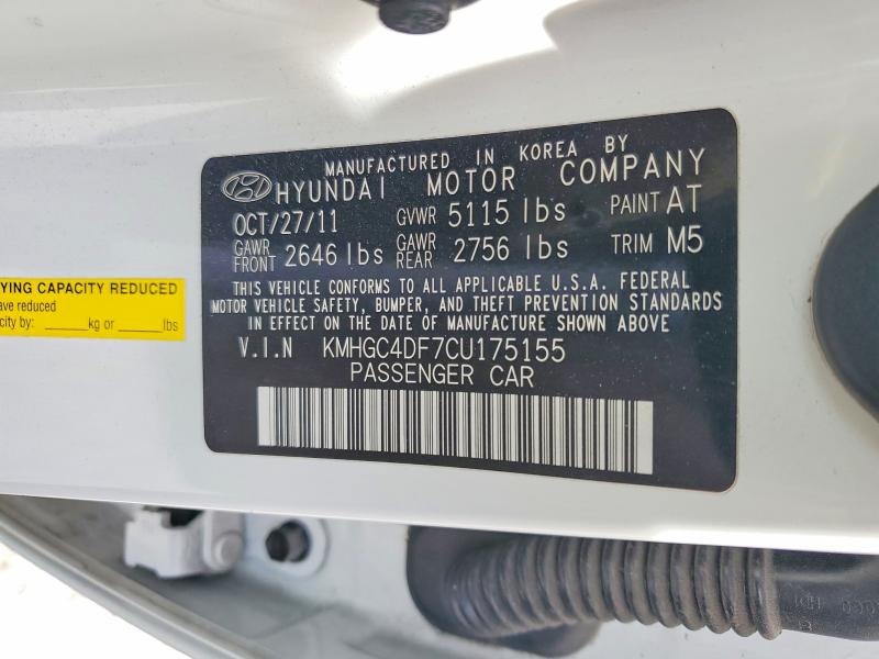 Продаж на аукціоні авто 2012 Hyundai Genesis, vin: KMHGC4DF7CU175155, номер лоту: 52528806