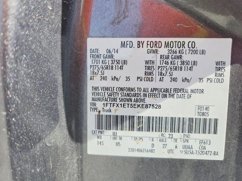 2014 Ford F150 მანქანა იყიდება აუქციონზე, vin: 1FTFX1ET5EKE87528, აუქციონის ნომერი: 55354166