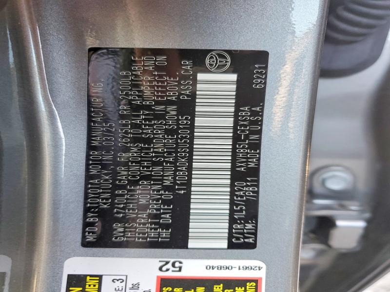 Продаж на аукціоні авто 2025 Toyota Camry, vin: 4T1DBADK9SU530195, номер лоту: 54282506