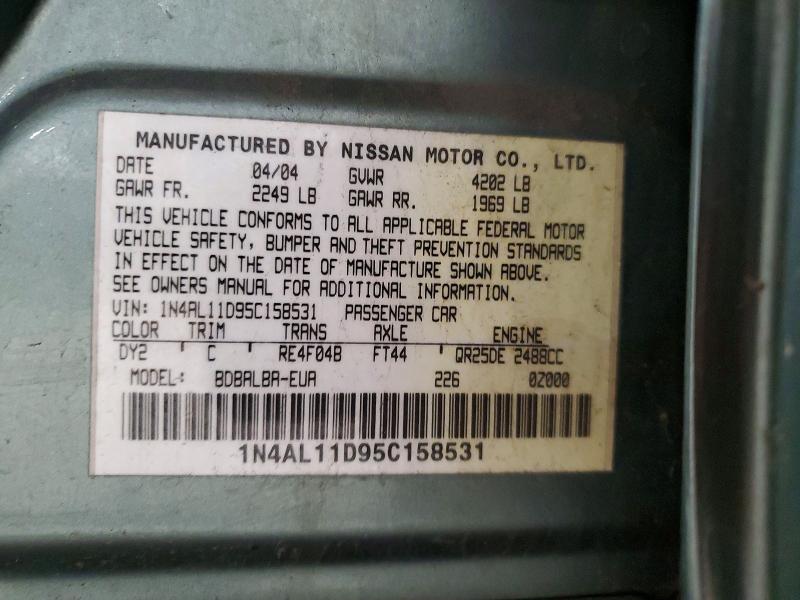54856786 :رقم المزاد ، 1N4AL11D95C158531 vin ، 2005 Nissan Altima مزاد بيع