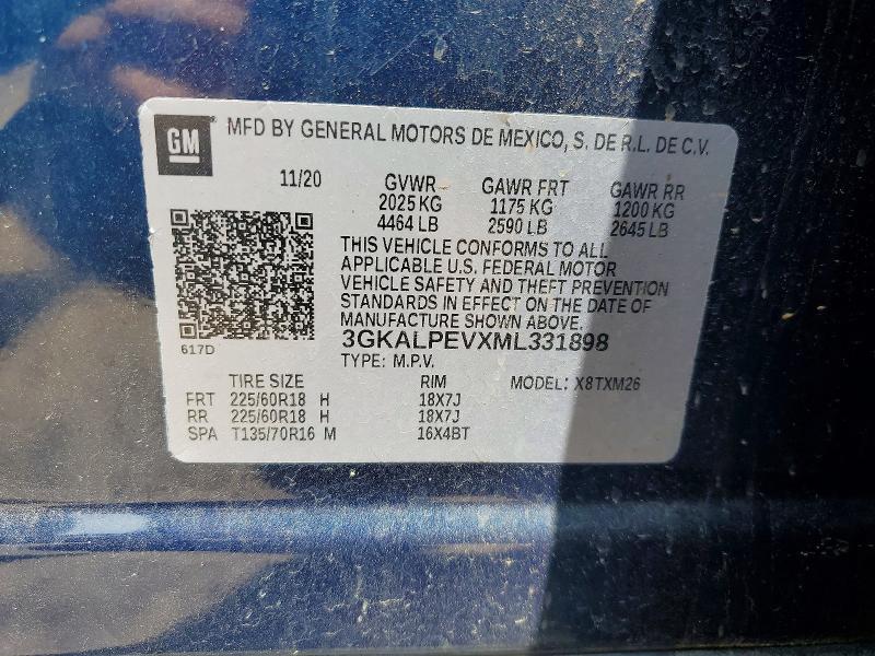 2021 Gmc Terrain მანქანა იყიდება აუქციონზე, vin: 3GKALPEVXML331898, აუქციონის ნომერი: 52058746