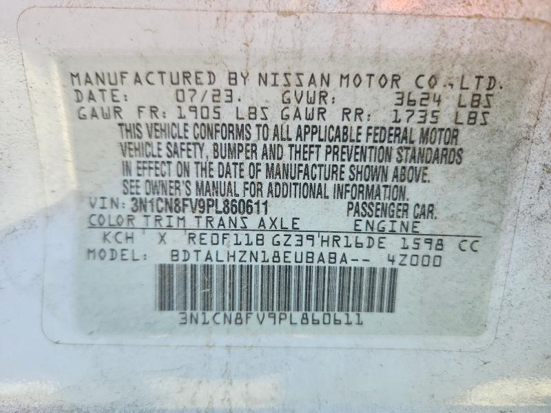 Aukcja sprzedaży 2023 Nissan Versa, vin: 3N1CN8FV9PL860611, numer aukcji: 55395706