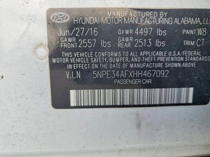 Продажа на аукционе авто 2017 Hyundai Sonata, vin: 5NPE34AFXHH467092, номер лота: 53389776