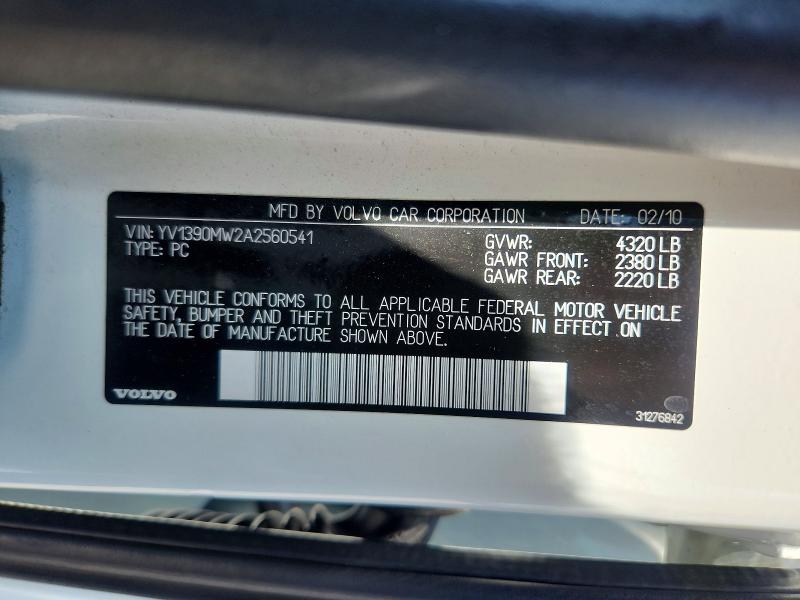 Продаж на аукціоні авто 2010 Volvo V50, vin: YV1390MW2A2560541, номер лоту: 52805546