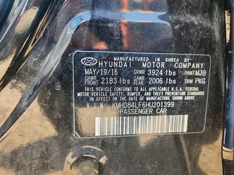 Продажа на аукционе авто 2017 Hyundai Elantra, vin: KMHD84LF6HU201399, номер лота: 54692606