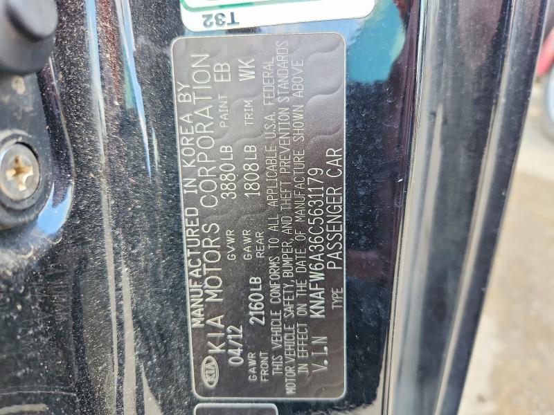Aukcja sprzedaży 2012 Kia Forte, vin: KNAFW6A36C5631179, numer aukcji: 53118976