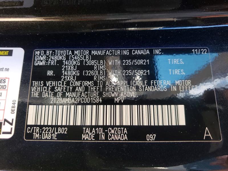 Aukcja sprzedaży 2023 Lexus Rx 350, vin: 2T2BAMBA2PC001584, numer aukcji: 55405816